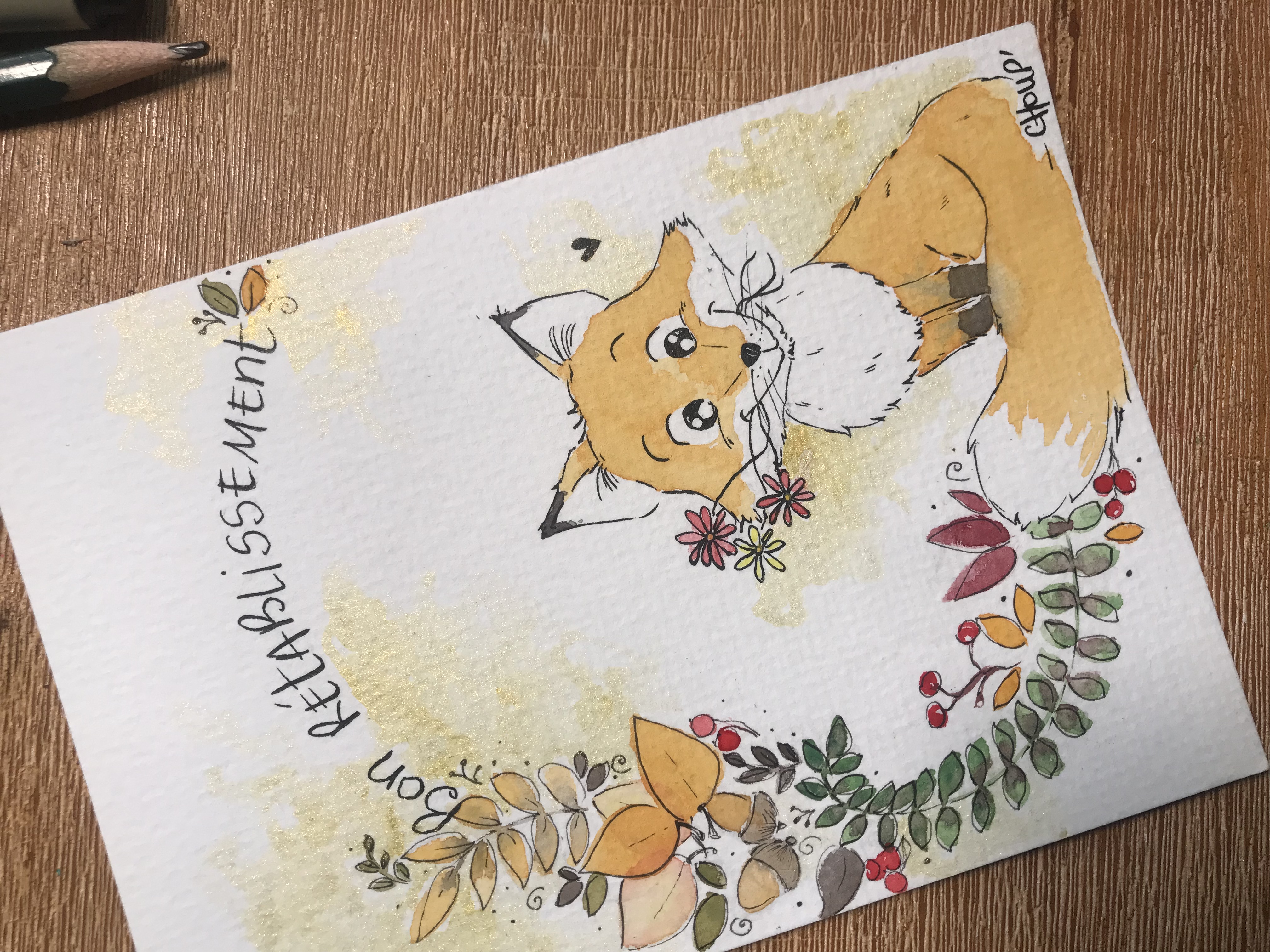 Un renard souhaite un bon rétablissement