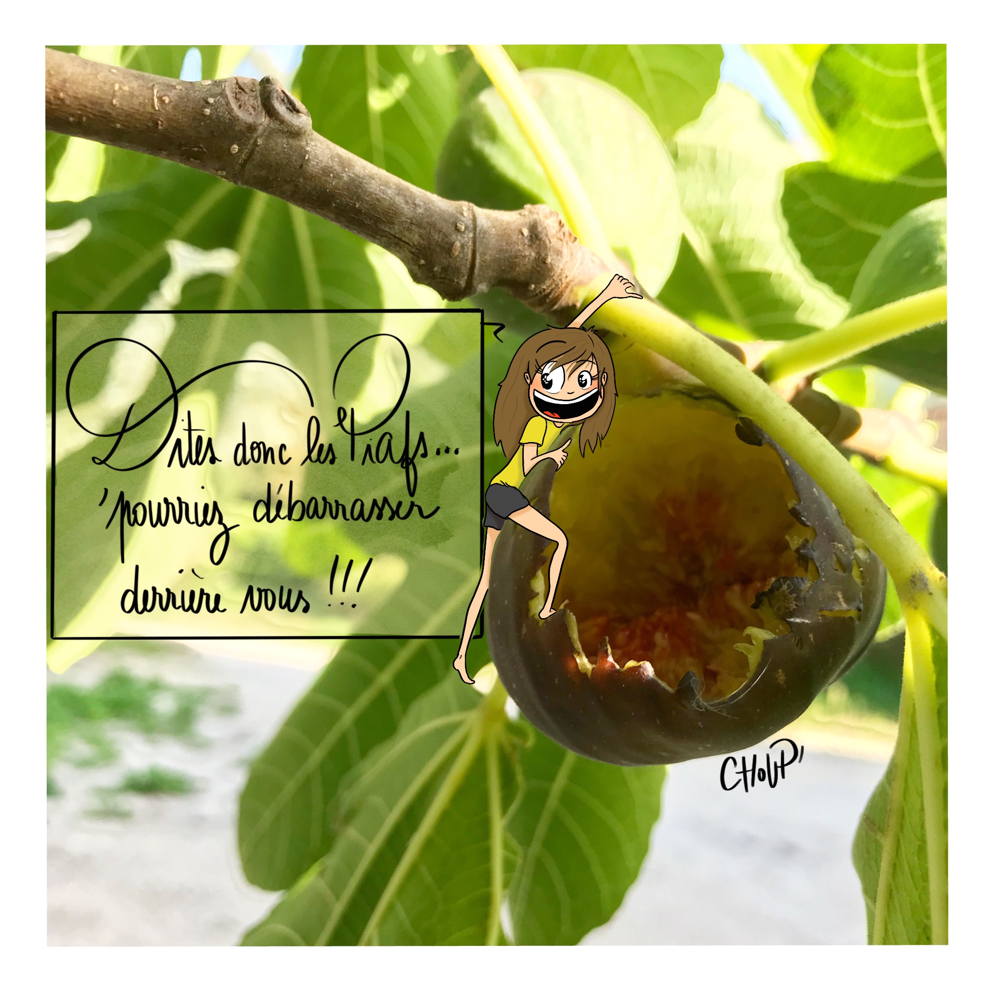 Dessin d'une fille qui escalade une figue