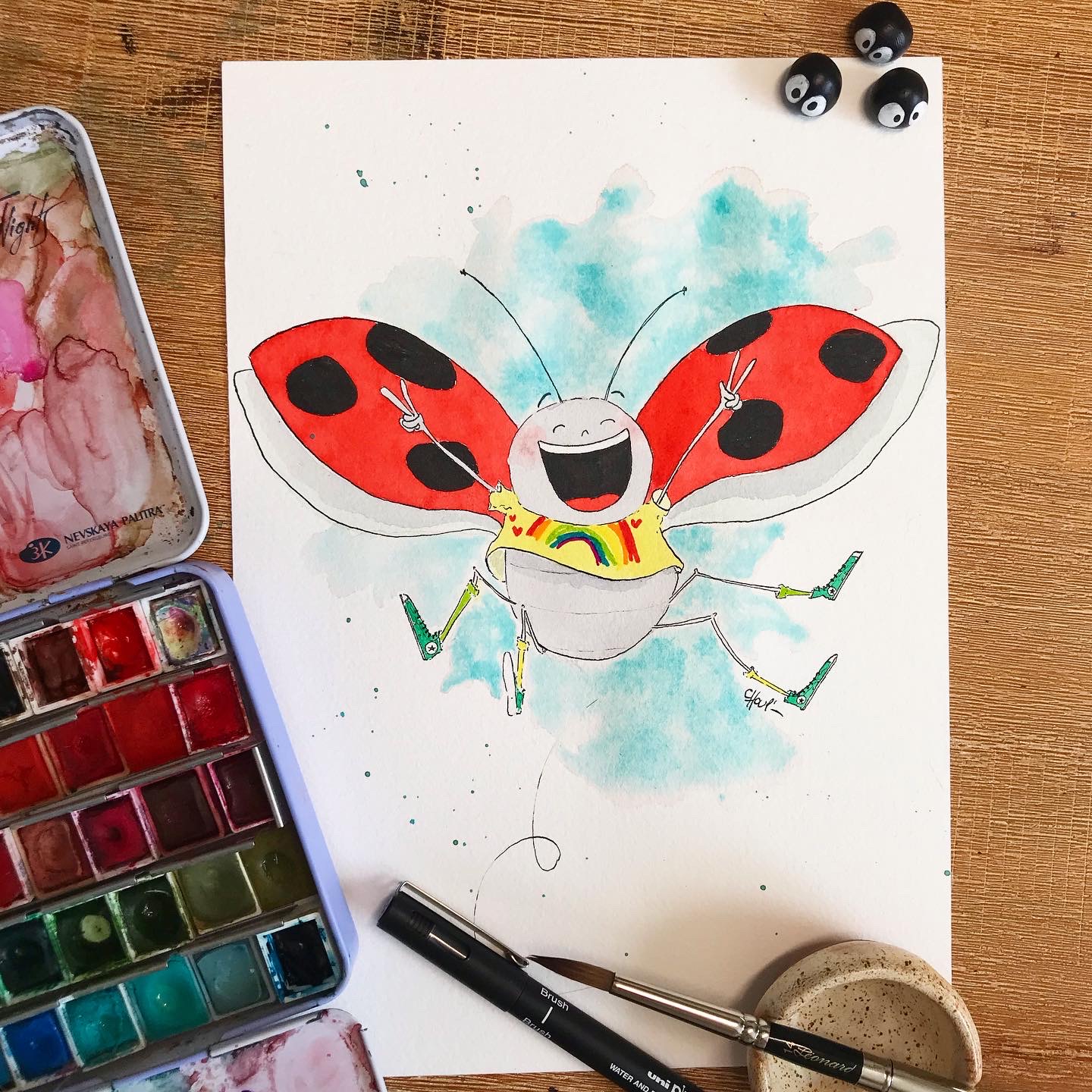 Dessin d'une coccinelle qui s'envole